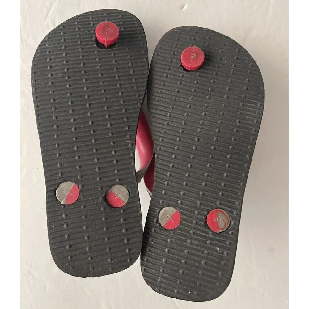 Havaianas Flip Flops Baby Infant Toddler 9 10 Grey Red Sandal Thongs New Boys - Picture 3 of 3